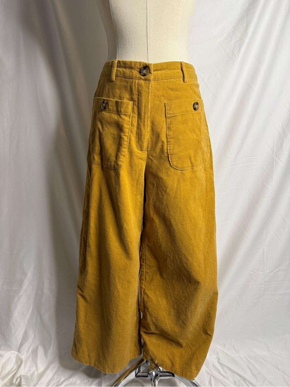 Emberley Wide Leg Corduroy Pants in Mustard Yellow